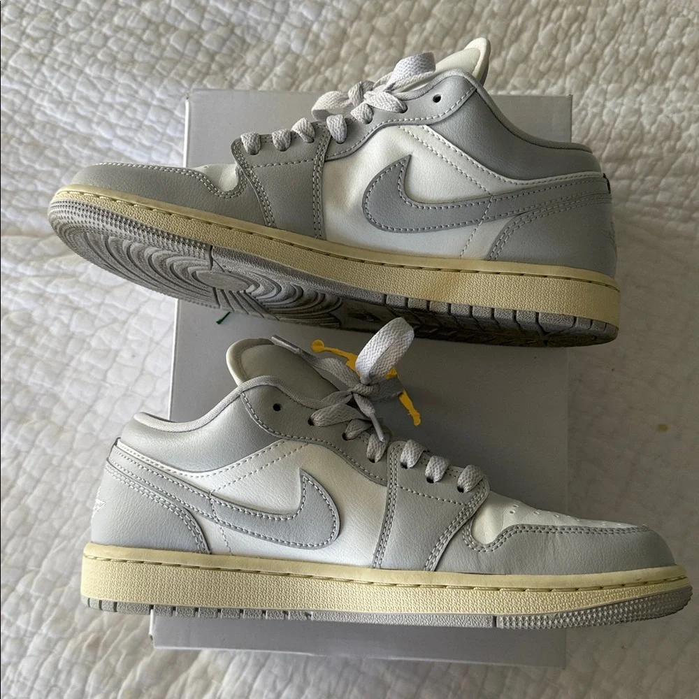 Nike Air Jordan 1 Low Sneakers - Neutral Grey & Coconut Milk - Picture 5 of 13